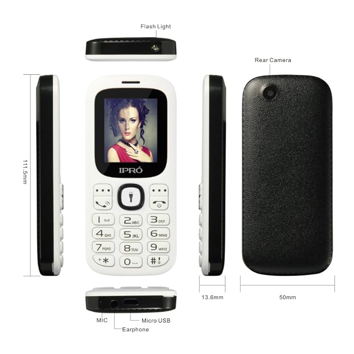 iPro I3185 2 2G mobiltelefon med knapper hvid-sort