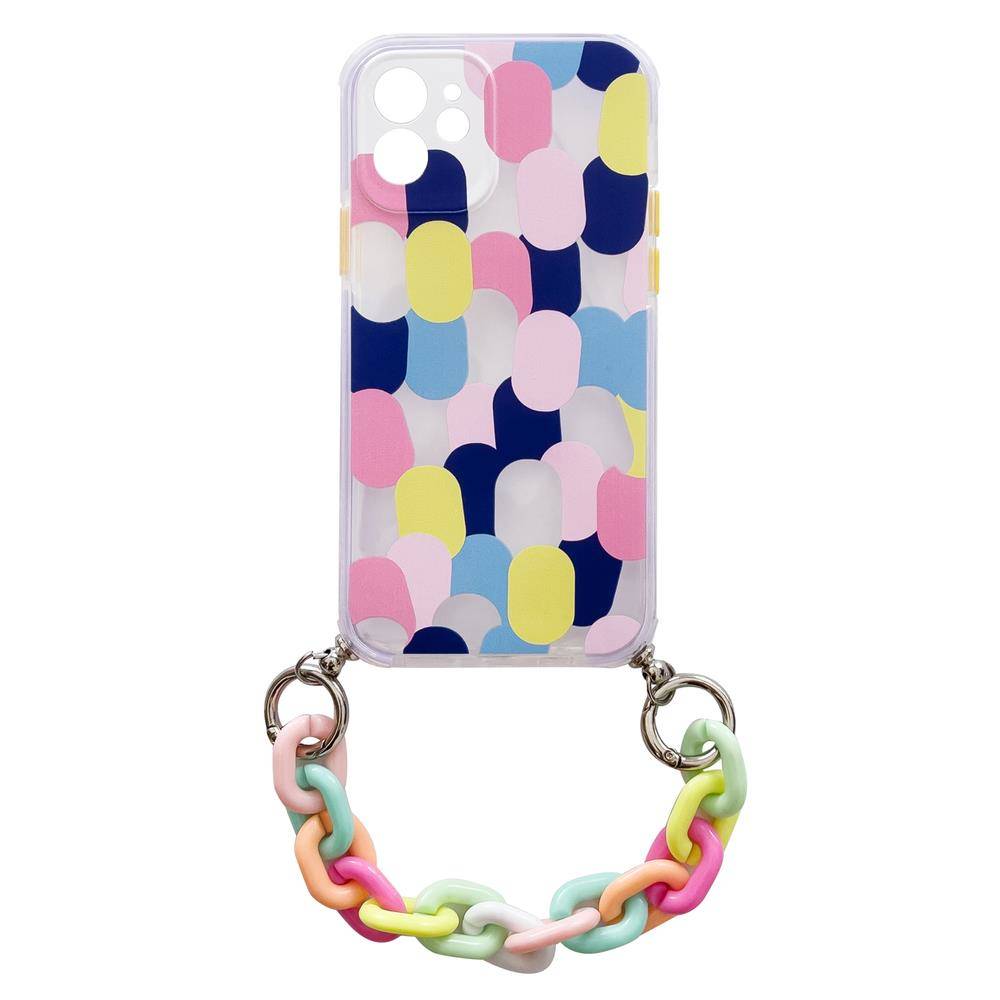 sløjfe Begyndelsen Muldyr Color Chain Case gel elastisk etui med kæde vedhæng kæde til iPhone SE –  ITFON