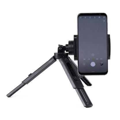 Mini tripod med telefonholder mount selfie stick kamera GoPro holder sort