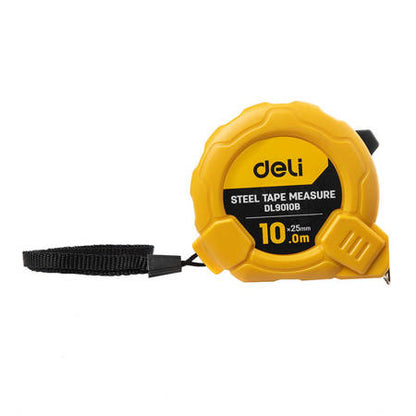 Stålmålebånd 10m/25mm Deli Tools EDL9010B (gul)