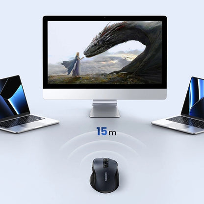 Ugreen optisk trådløs mus USB 2.4GHz / Bluetooth 5.0 4000 DPI sort (MU006)