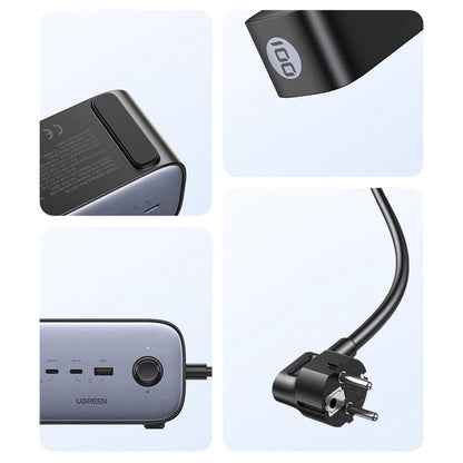 Ugreen vægoplader GaN USB C / USB AC strømskinne sort (CD270)