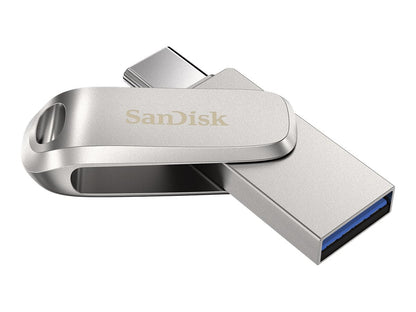 SanDisk Ultra Dual Drive Luxe 64GB USB 3.1 Gen 1 / USB-C Sølv
