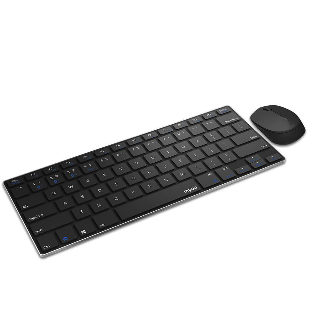 RAPOO Keyboard/Mus Nordisk Layout 9000M Multi-Mode Trådløs Sort
