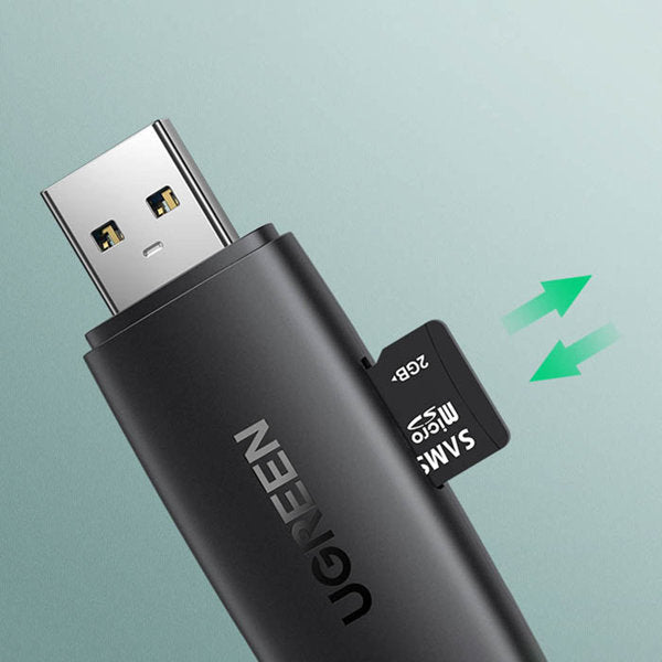 Ugreen adapter SD / micro SD-kortlæser (USB-A / USB-C) sort (CM304)