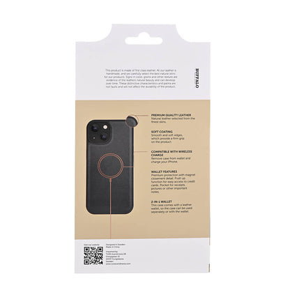 BUFFALO 2i1 Læder 3 kort MagSerie iPhone 15 Pro Max Sort