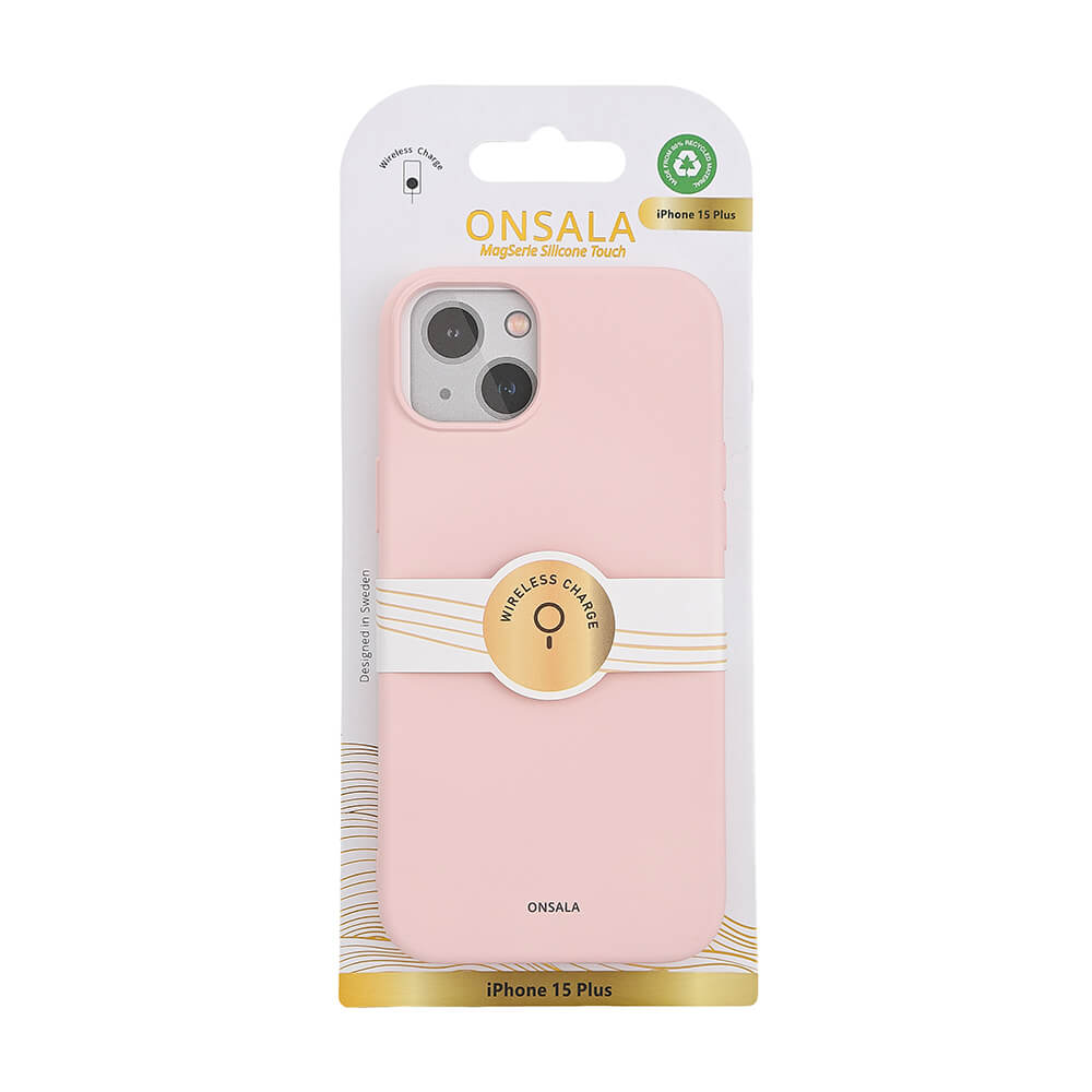 ONSALA Bagside Sil Touch Genbrugt MagSerie iPhone 15 Plus Rosa