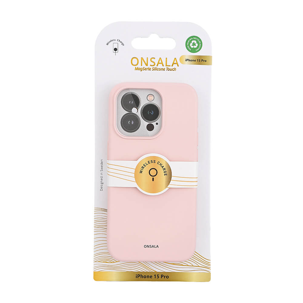 ONSALA Silikonefølelse MagSeries Rosa - iPhone 15 Pro