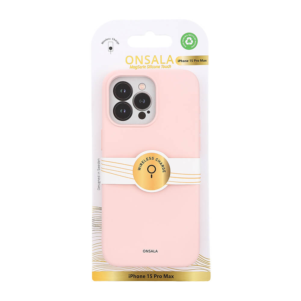 ONSALA Silikonefølelse MagSeries Rosa - iPhone 15 Pro Max
