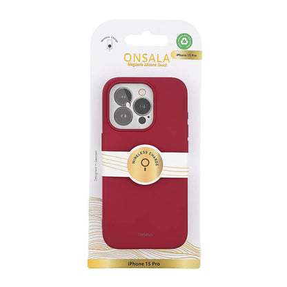 ONSALA Silikonefølelse MagSeries Vinrød - iPhone 15 Pro