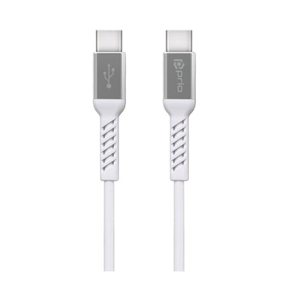 prio Opladnings- og datakabel USB C til USB C 2,0m hvid