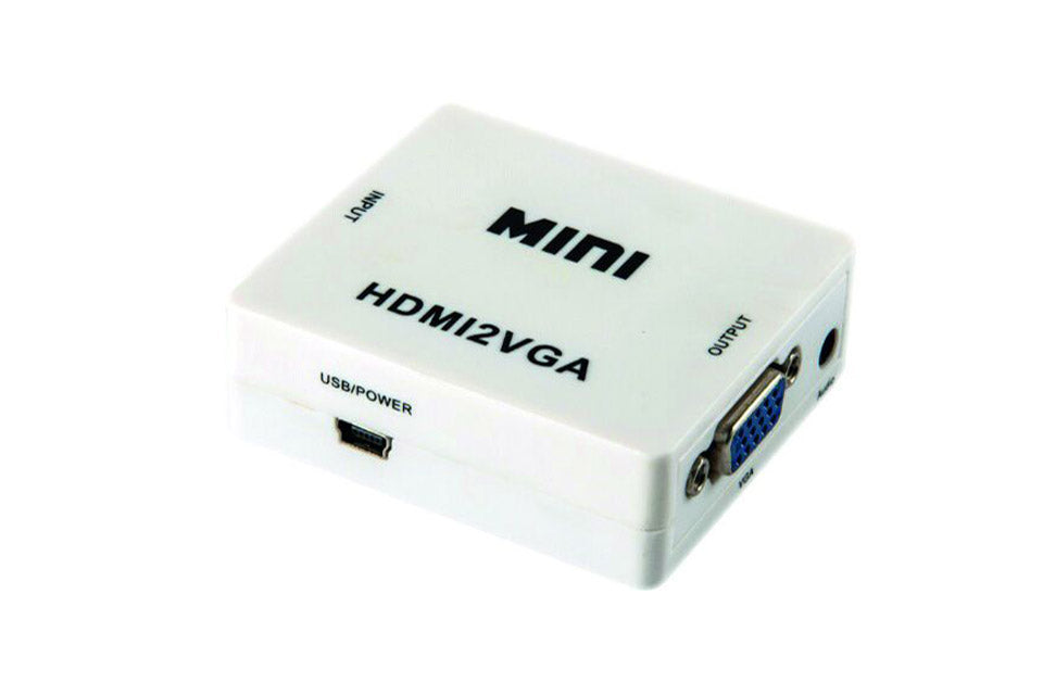 VGA til HDMI converter / adapter m. lyd - Hvid