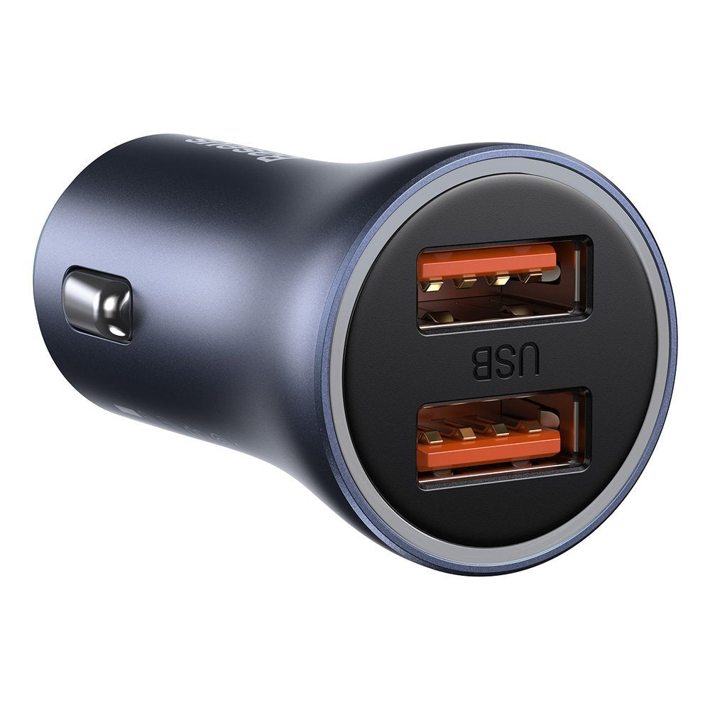 Baseus Golden Contactor Pro hurtig biloplader 2x USB 40 W Quick Charge SCP FCP AFC + USB-kabel - USB Type C grå (TZCCJD-A0G)