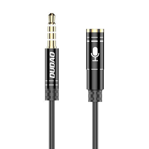 4 polet kabel AUX forlængerledning til hovedtelefoner med mikrofon 3,5 mm mini jack