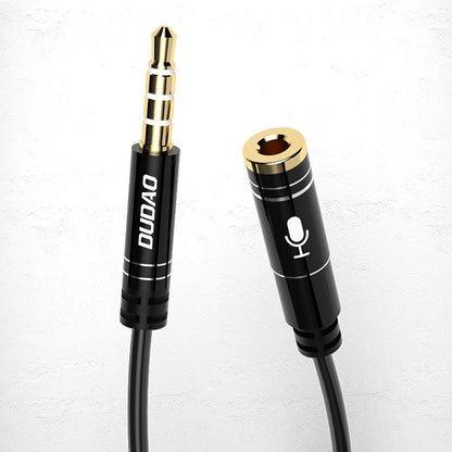 4 polet kabel AUX forlængerledning til hovedtelefoner med mikrofon 3,5 mm mini jack