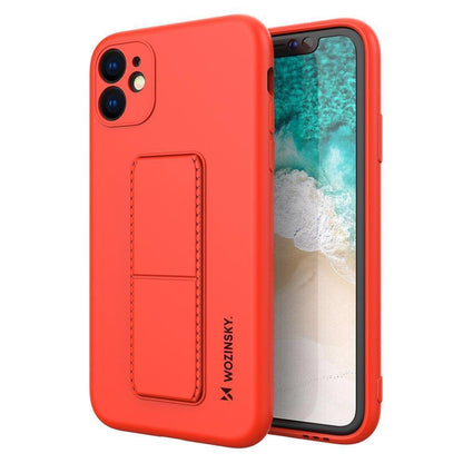 Wozinsky Kickstand Case Silikone Cover med Stand til iPhone SE 2022 / SE 2020 / iPhone 8 / iPhone 7 rød