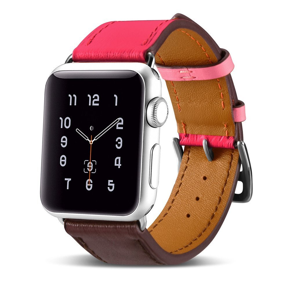 iCarer urrem til Apple Watch 49 mm / 45 mm / 44 mm / 42 mm brun-pink