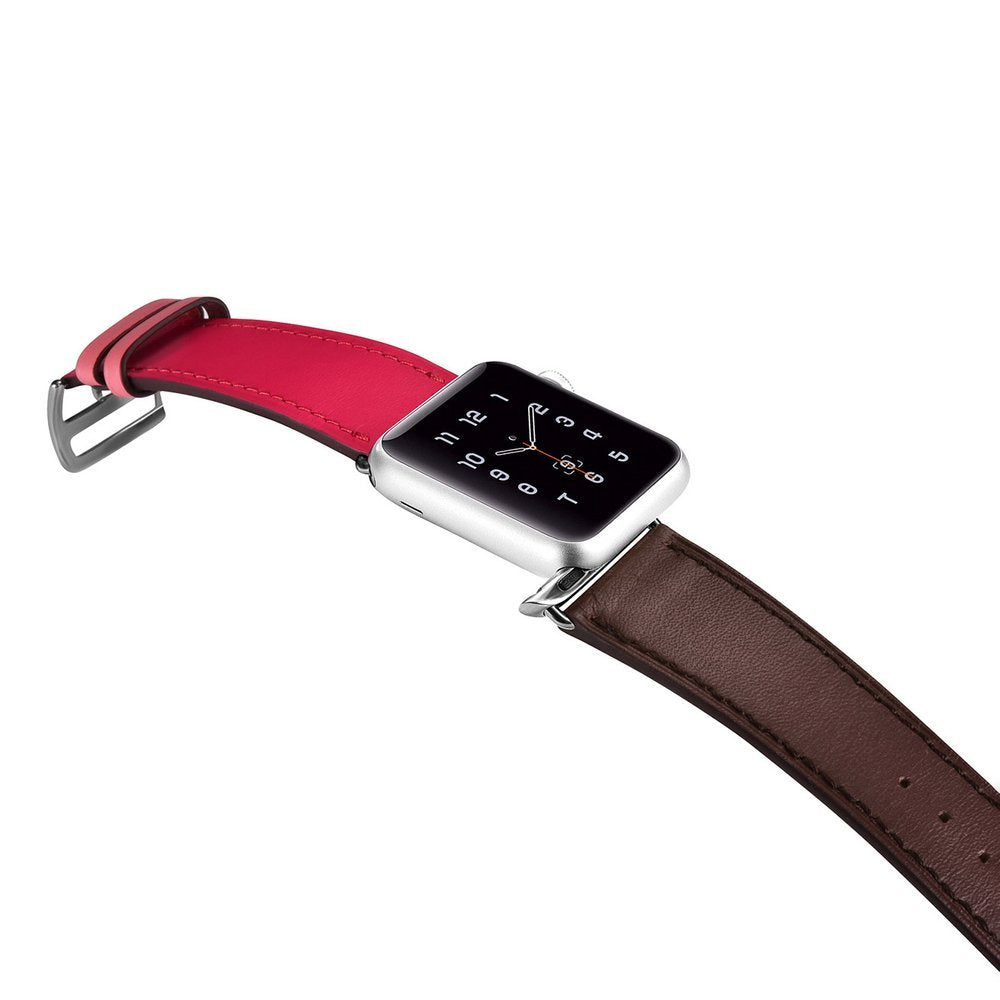iCarer urrem til Apple Watch 49 mm / 45 mm / 44 mm / 42 mm brun-pink