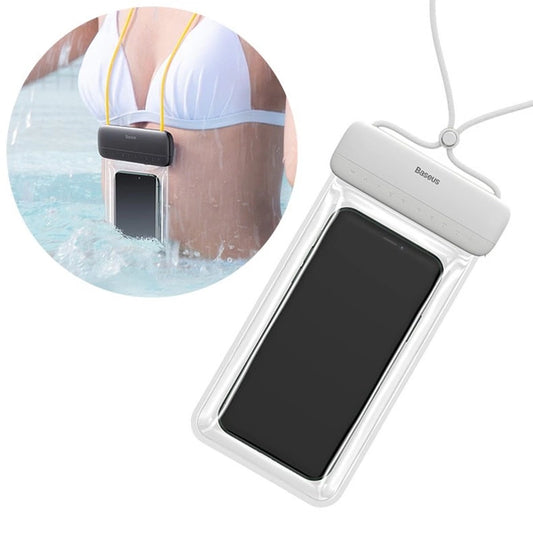 Baseus universal vandtæt telefoncover (maks. 7,2'') til swimmingpool IPX8 hvid (ACFSD-D02)