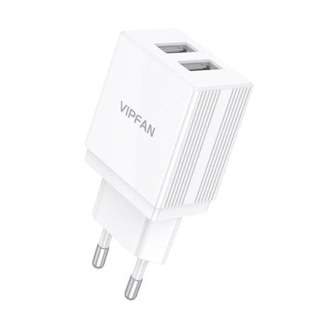 Oplader Vipfan E02, 2x USB, 2.1A (white)