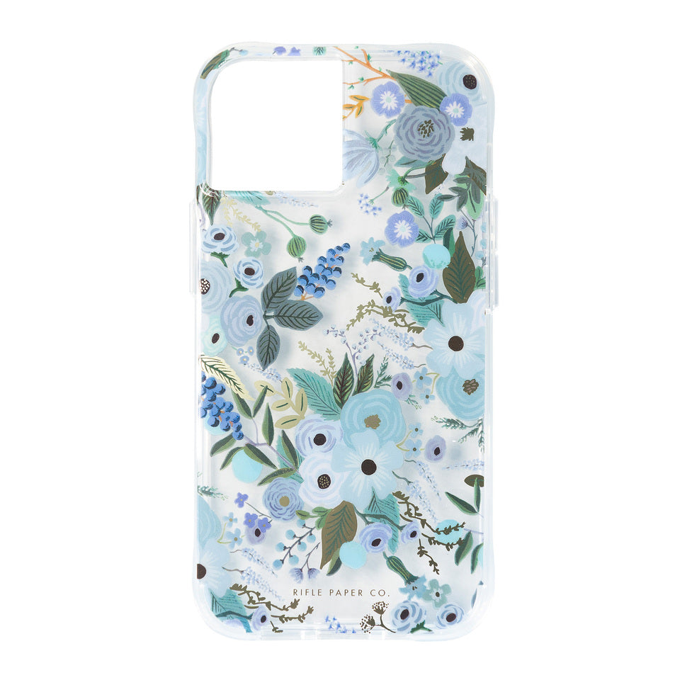 Rifle Paper Ultra Slim Antimicrobial Case for Apple iPhone 13 - Garden Part Blue