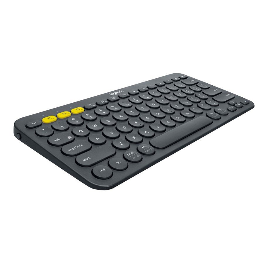 Et sort Tastatur med 3 gule knapper