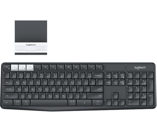 Logitech K375s tastatur RF trådløs + Bluetooth QWERTY Pan Nordic Grafit, Hvid