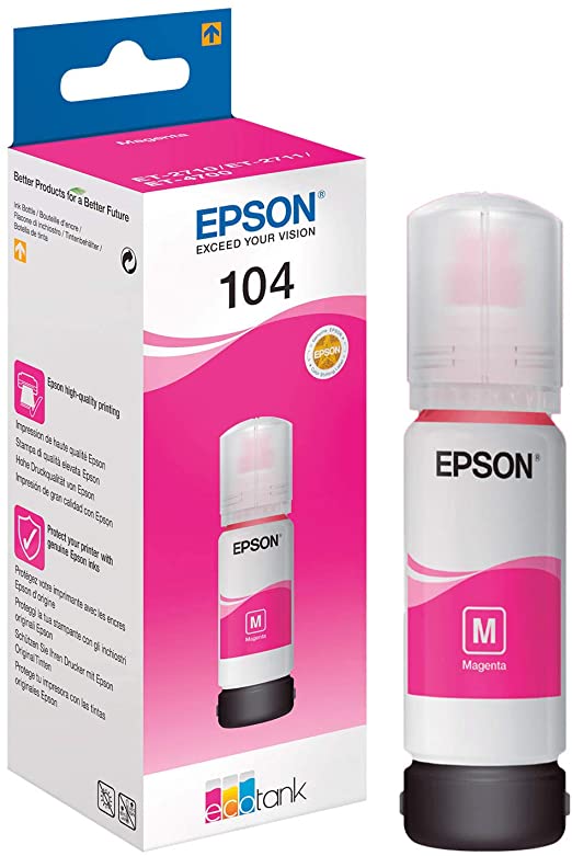 Epson 104 - Blækopfyldningsflaske til ECO-Tank - Magenta (Rød)