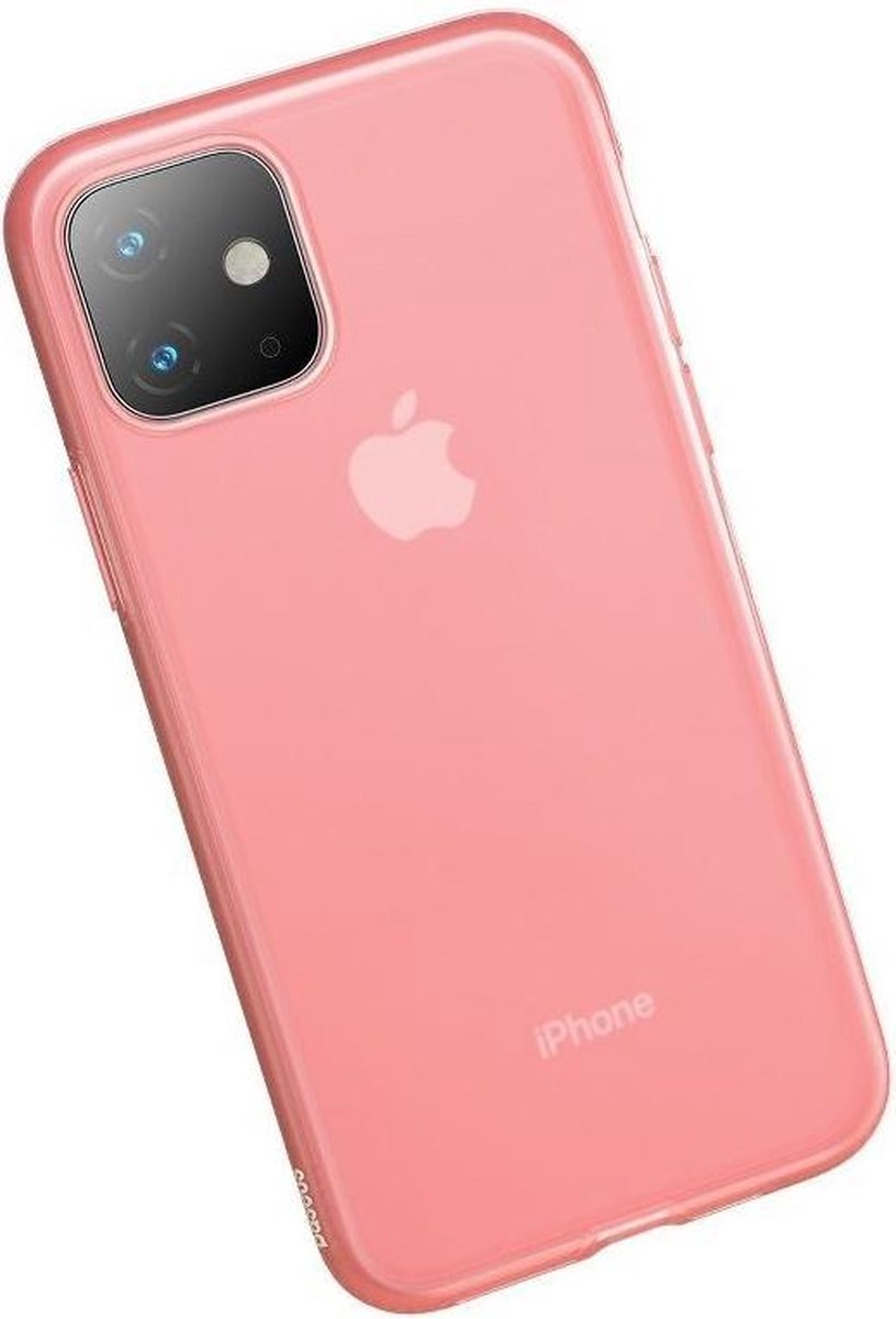 Et pink  cover til en mobiltelefon