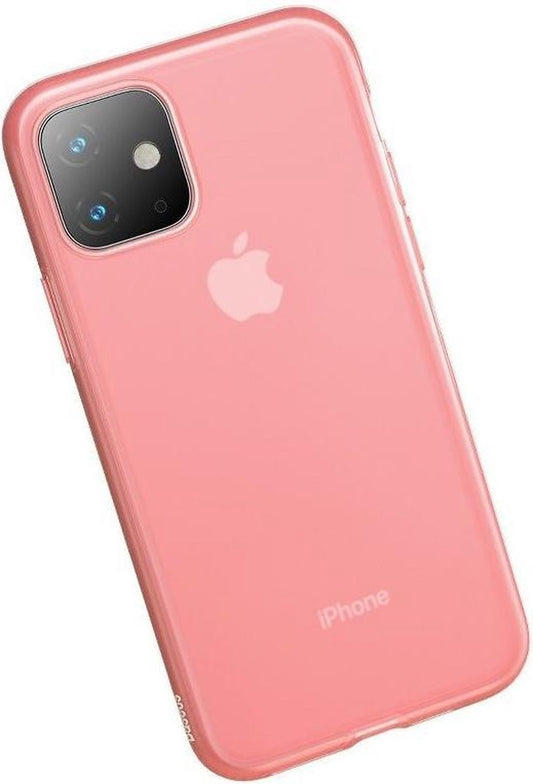 Et pink  cover til en mobiltelefon