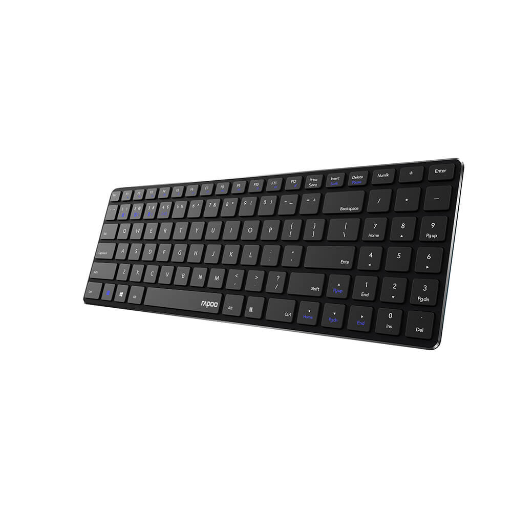 RAPOO Keyboard Nordisk Layout E9100M Multi-Mode Trådløs Sort