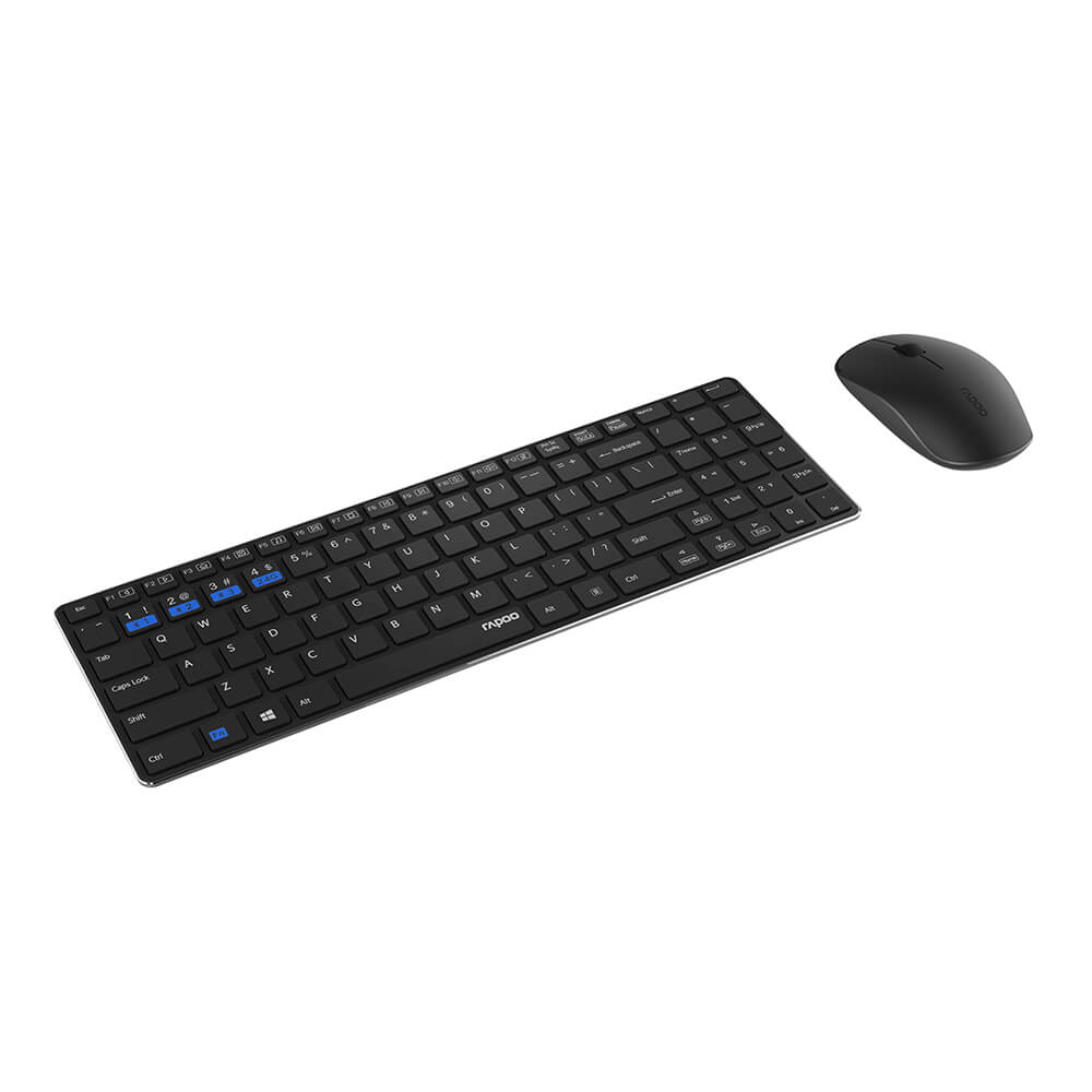 RAPOO Keyboard/Mus Nordisk Layout 9300M Multi-Mode Trådløs Sort