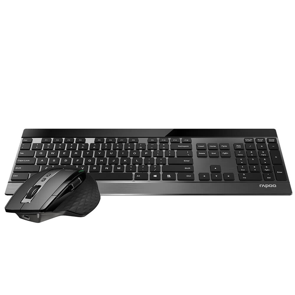 RAPOO Keyboard/Mus Nordisk Layout 9900M Multi-Mode Trådløs Sort