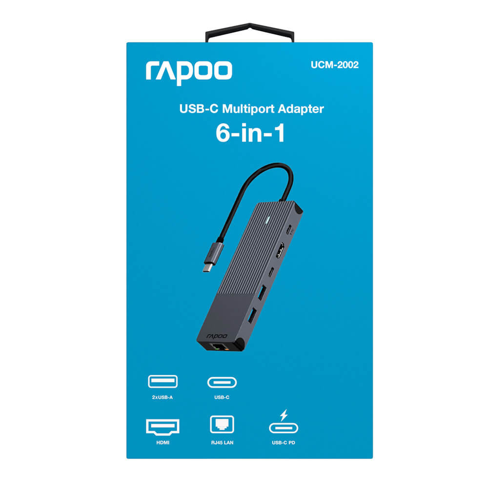 RAPOO Multiport USB-C 6-i-1 USB-C-Adapter