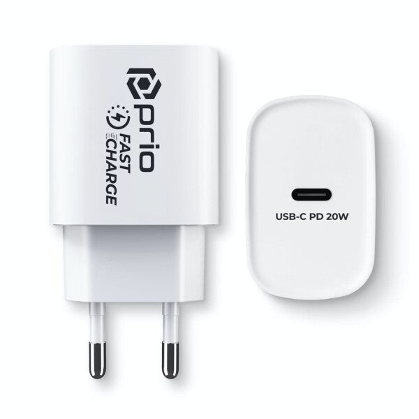 prio Fast Charge Wall Charger 20W PD (USB C) white