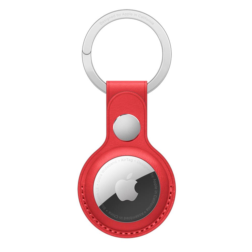 Apple AirTag Leather Key Ring - Rød
