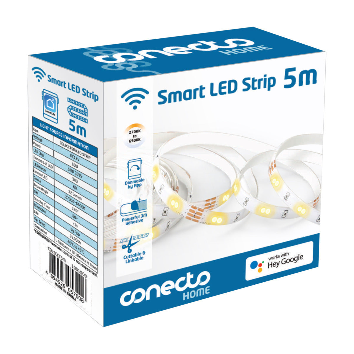 CONECTO SMART LED-LYSSTRIMMEL 5M RGB WIFI