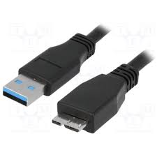 USB3.0-KABEL TYPE-A HAN/TYPE-B MICRO HAN 1,0M BLÅ.