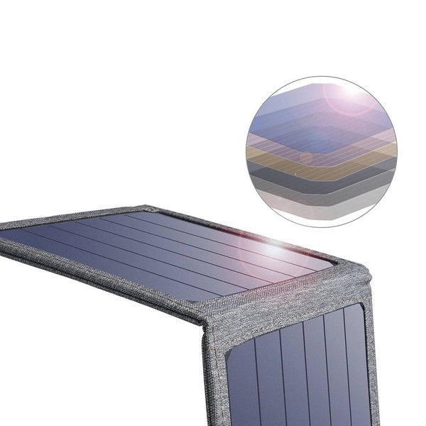 Choetech rejse solcelleoplader med USB 14W foldbar grå (SC004)