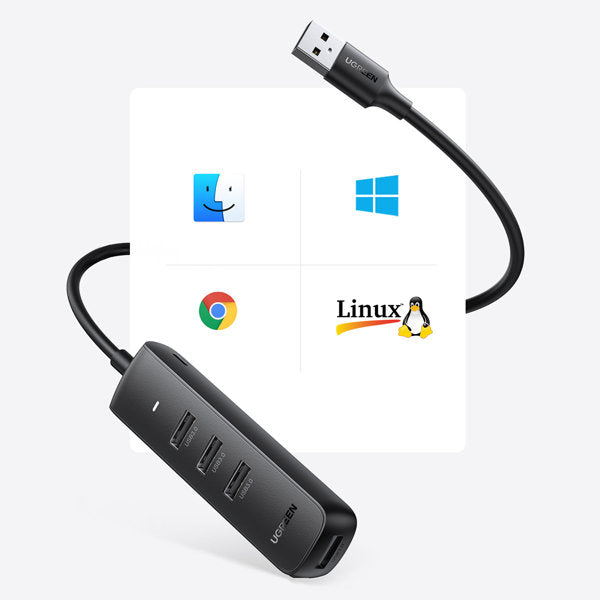 Ugreen HUB USB Type A splitter - 4x USB 3.2 Gen 1 sort (CM416 80657)