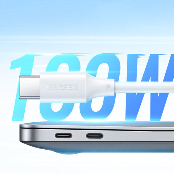 Ugreen US562 USB-C / USB-C PD-kabel 100W 0,5m - hvid