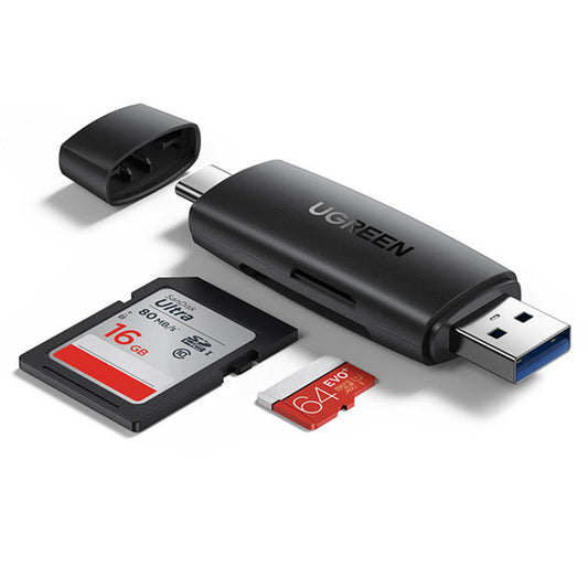 Ugreen adapter SD / micro SD-kortlæser (USB-A / USB-C) sort (CM304)