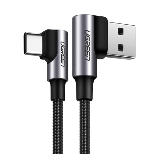 Ugrønt vinkel USB-kabel - USB Type C Quick Charge 3.0 QC3.0 3 A 0,5 m grå (US176 20855)