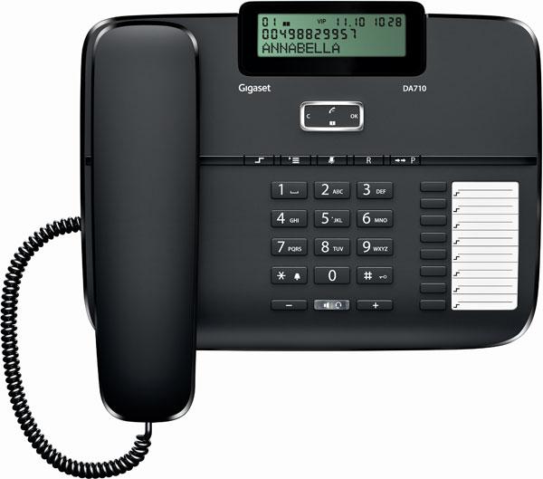 Gigaset DA710 - fastnet telefon med nummerviser. SORT