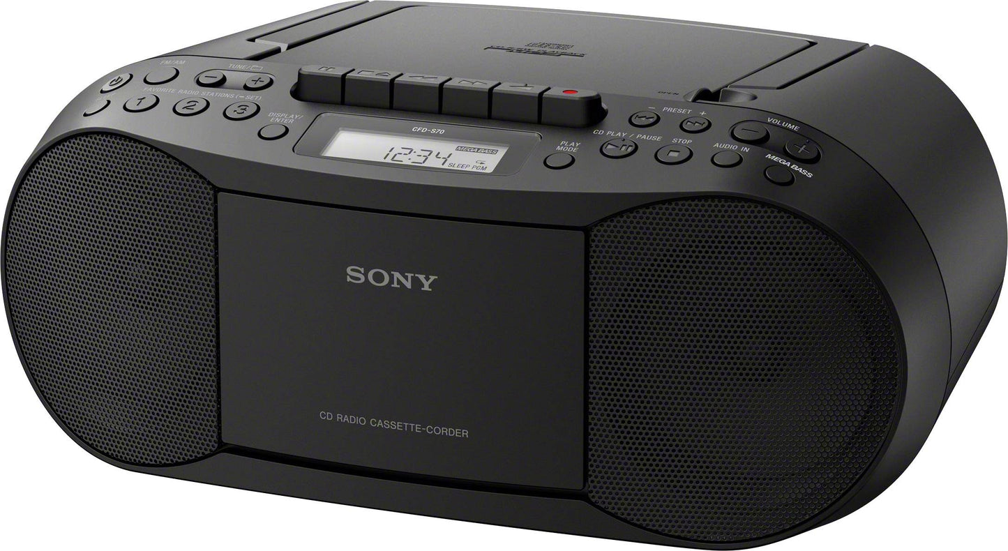 SONY CFDS70W AM/FM - kassettebånds- og CD-afspillere - Stereo  - Sort