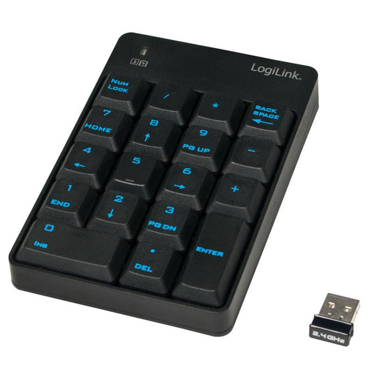 LogiLink ID0120 numerisk tastatur Notebook RF trådløst Sort