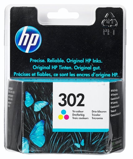 HP 302 Tri-color Original Ink Cartridge 1 stk Standard udbytte Blå, Magenta, Gul