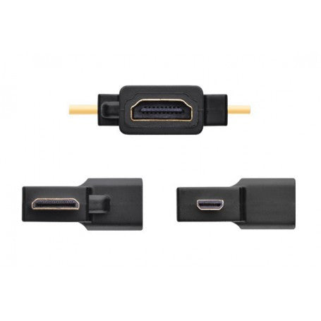 Mini+Micro-HDMI Male to HDMI Female Straight Adapter